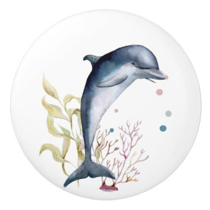 VATTENFÄRGDOLFIN ART COASTAL BEVARA VACATION KNOPP