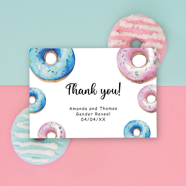 Vattenfärgdonuts tack könsbestämning avslöjande kort (Skapare uppladdad)