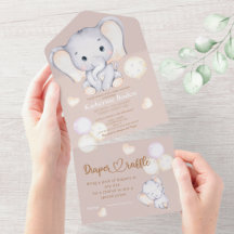 Vattenfärgdusch i baby elephant