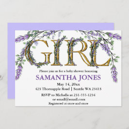 Vattenfärgdusch i Lavender eucalyptus Inbjudningar