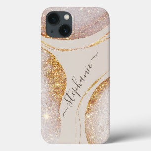 Vattenfärgen Abstrakt Guld Glitter Modern Luxe Chi