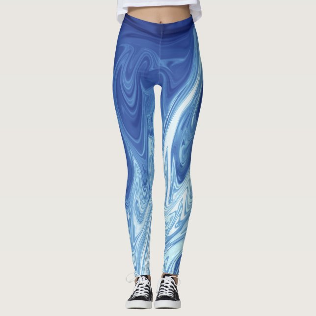 Vattenfärgen abstrakt mönster leggings (Framsida)