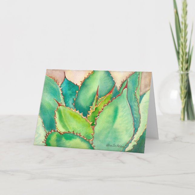Vattenfärgen Agave-hälsningskort nr 2 Kort (Framsida)