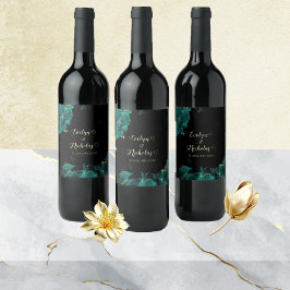 Vattenfärgen Anastasia Black and Grönt Vin etikett
