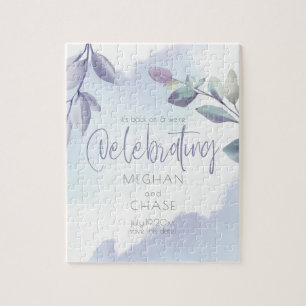 Vattenfärgen Aqua Lilac Löv Spara datum Pussel
