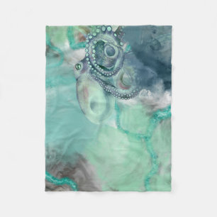 Vattenfärgen Aqua Ocean Octopus Fleecefilt