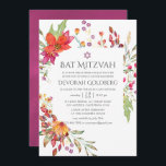 Vattenfärgen Aquarelle Vild Bat mitzvah blomma Inbjudningar<br><div class="desc">Burgundy- och plum fält-blommans bat mitzvah anpassade till dina händelsespecifikationer.</div>