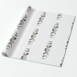 Vattenfärgen arrangerar gradvis av månen presentpapper