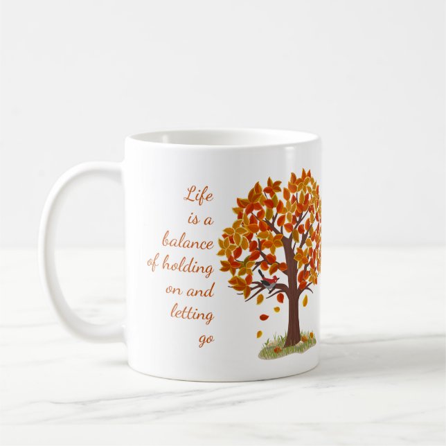 Vattenfärgen Autumn Träd Life är balansoffert Kaffemugg (Vänster)