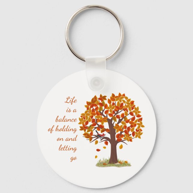Vattenfärgen Autumn Träd Life är balansoffert Nyckelring (Framsida)