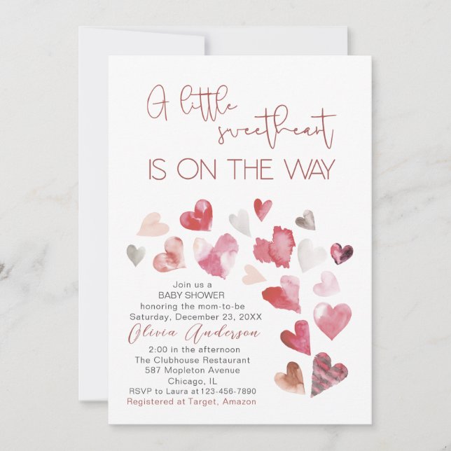 Vattenfärgen Baby kallet utanför Baby Shower Invi Inbjudningar (Framsida)