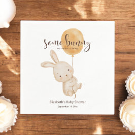 Vattenfärgen Balloon Bunny Baby Shower Napkins Pappersservett