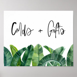 Vattenfärgen Banana Löv Tropical Cards and Gifts Poster