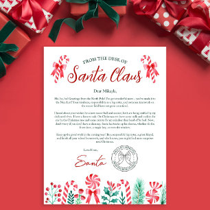 Vattenfärgen Barns Brev från Santa Santa