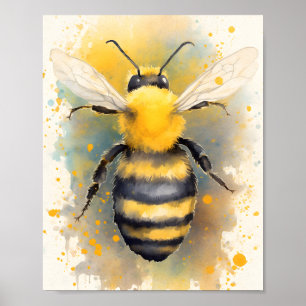 Vattenfärgen Bee Nursery Skriv ut Poster