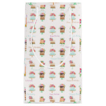 Vattenfärgen Birthday Blommigt Cakes Small Gift Ba