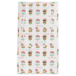 Vattenfärgen Birthday Blommigt Cakes Small Gift Ba