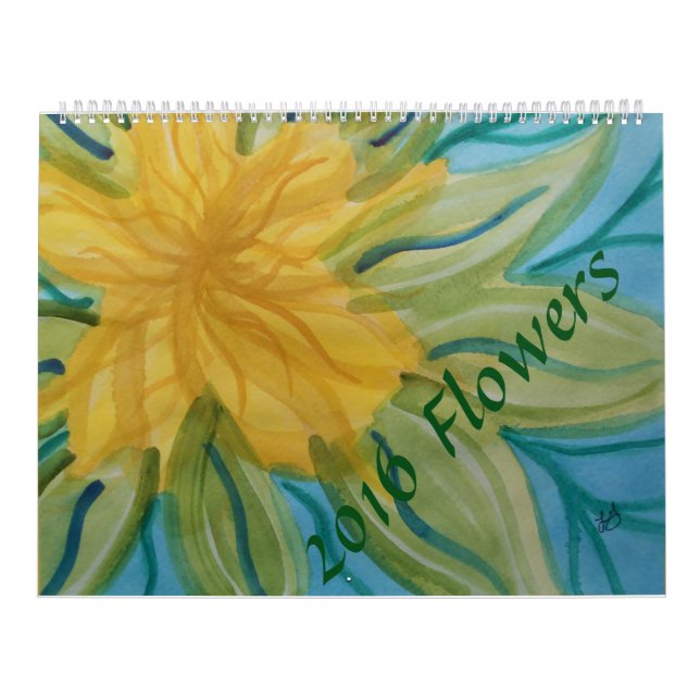 Vattenfärgen blommar 2016 kalender (Omslag)