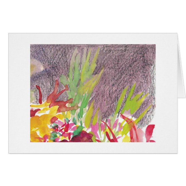 Vattenfärgen blommar ii hälsningskort (Framsidan Horizontal)