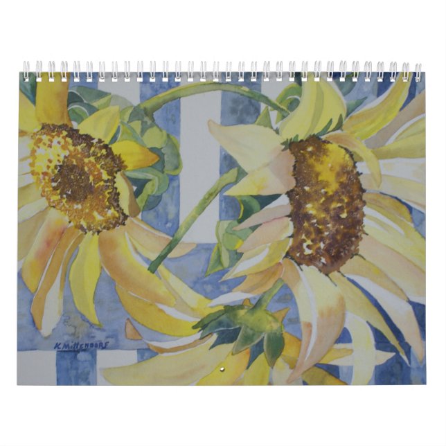 Vattenfärgen blommar kalendern kalender (Omslag)