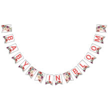 Vattenfärgen Blommigt Baby i Flaggor i Bloom Bunti