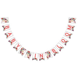 Vattenfärgen Blommigt Baby i Flaggor i Bloom Bunti