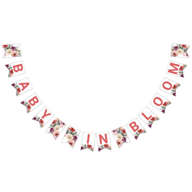 Vattenfärgen Blommigt Baby i Flaggor i Bloom Bunti (Alla)