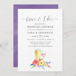 Vattenfärgen Blommigt Bröllop brinner innan jag gö Inbjudningar