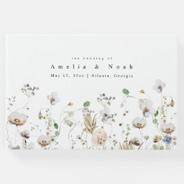 Vattenfärgen Blommigt Bröllop Guest Bok