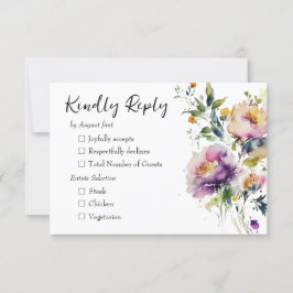 Vattenfärgen Blommigt Bröllop OSA Kort