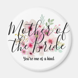 Vattenfärgen Blommigt BUDENS MAMMA Brudens sida Magnet