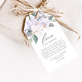 Vattenfärgen Blommigt Elegant bröllop Tack Presentetikett