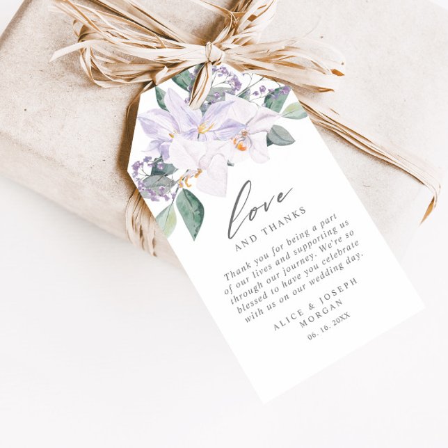 Vattenfärgen Blommigt Elegant bröllop Tack Presentetikett (Skapare uppladdad)
