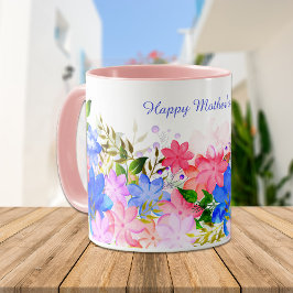 Vattenfärgen Blommigt Gräns Mors dag Kaffemugg