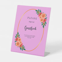 Vattenfärgen Blommigt Greenery i Guld Ram Bröllop