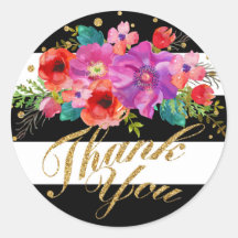 Vattenfärgen Blommigt Guld Glitter Rand Tack