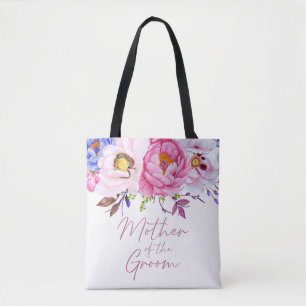 Vattenfärgen Blommigt Mor i Groom Tote Bag Tygkasse