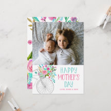 Vattenfärgen Blommigt Mors dag