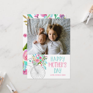 Vattenfärgen Blommigt Mors dag Kort