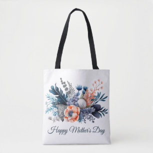 Vattenfärgen Blommigt Mors dag Tygkasse