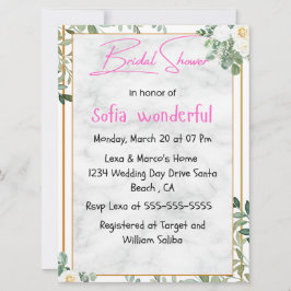 Vattenfärgen Blommigt Ram Inbjudningskort för möhi