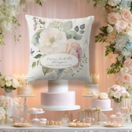 Vattenfärgen Blommigt Ro Cottage Garden Flicka Kudde