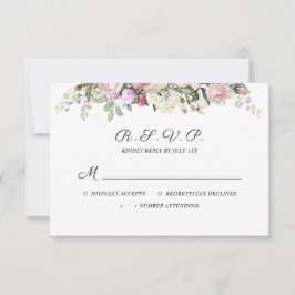Vattenfärgen Blommigt Rosa ros Bröllop OSA Kort