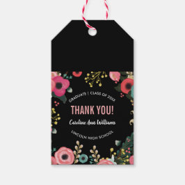 Vattenfärgen Blommigt Studenten Tack Presentetikett