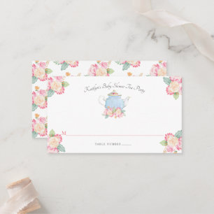 Vattenfärgen Blommigt Tea Party   Babyskor Placeringskort