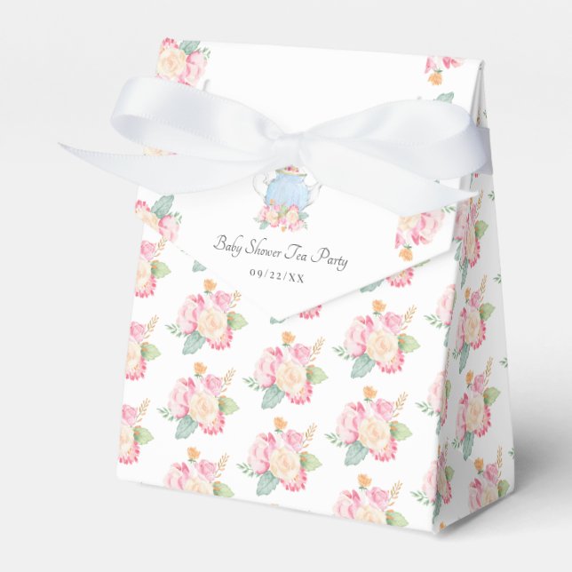 Vattenfärgen Blommigt Tea Party | Babyskor Presentaskar (Framsidan Sidan)