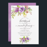 Vattenfärgen Blommigt Vår Bat mitzvah Inbjudningar<br><div class="desc">Lila och persikor ro och peonier blommigt bat mitzvah inbjudan med accenter för korall,  plommon och sage grönt.</div>