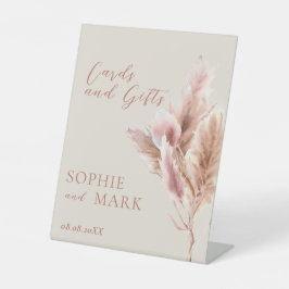 Vattenfärgen Boho Pampas Grass Cards & Gift Sign