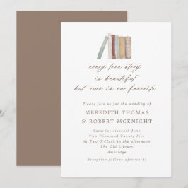 Vattenfärgen Bokar varje Kärlek, Bröllop invigati Inbjudningar