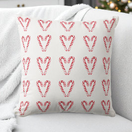 Vattenfärgen Candy cane Heart Red and White Helgda Kudde